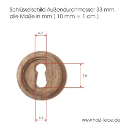 Schlüsselschild, 33 mm Durchmesser